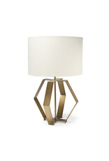 Edwards (26"H) Gold Metal Base w/ Cream Fabric Shade Table Lamp