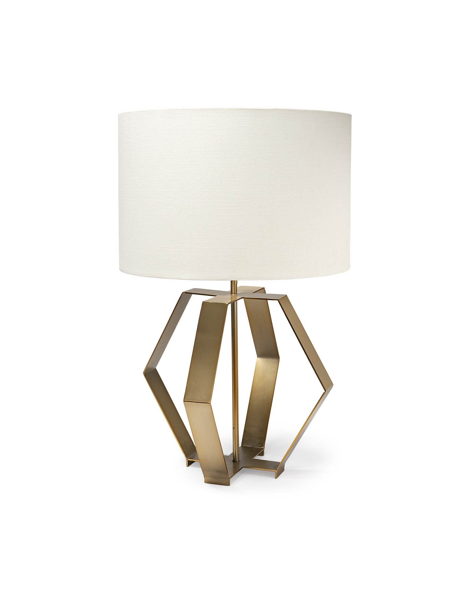 Edwards (26"H) Gold Metal Base w/ Cream Fabric Shade Table Lamp