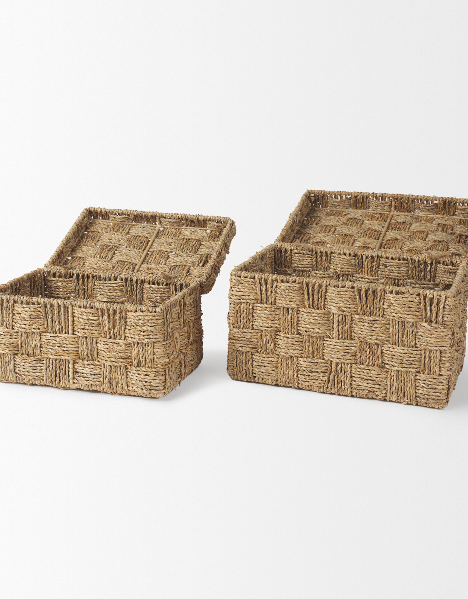 Hanalei Set of 2 Seagrass Boxes with Lids
