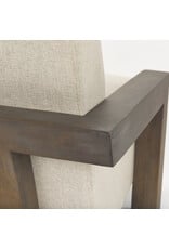 Sovereign Oatmeal Fabric Upholstered w/ Solid Wood Frame Accent Chair