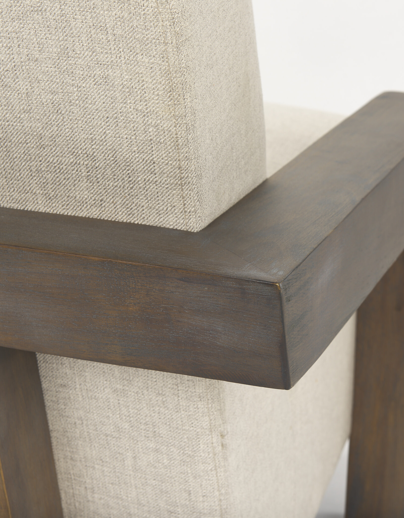Sovereign Oatmeal Fabric Upholstered w/ Solid Wood Frame Accent Chair