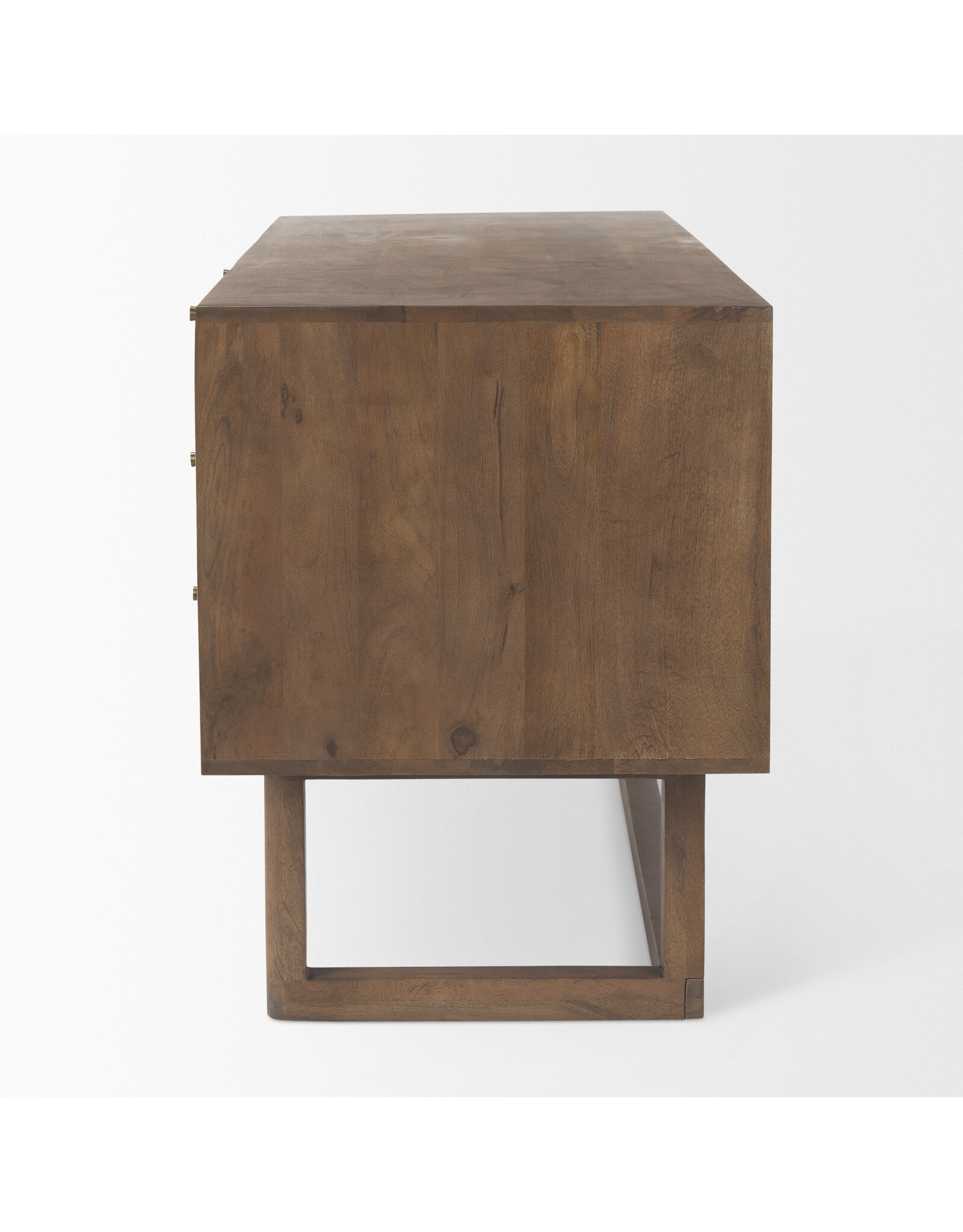Grier Medium Brown Solid Wood W/Cane Office Desk