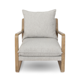 Finn Sling Chair, Brown Frame in Taupe Boucle
