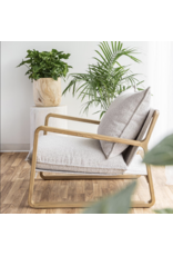 Finn Sling Chair, Brown Frame in Taupe Boucle