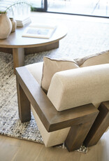 Sovereign Oatmeal Fabric Upholstered w/ Solid Wood Frame Accent Chair