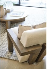 Sovereign Oatmeal Fabric Upholstered w/ Solid Wood Frame Accent Chair