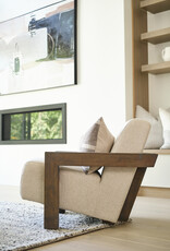 Sovereign Oatmeal Fabric Upholstered w/ Solid Wood Frame Accent Chair