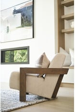 Sovereign Oatmeal Fabric Upholstered w/ Solid Wood Frame Accent Chair