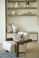 Sovereign Oatmeal Fabric Upholstered w/ Solid Wood Frame Accent Chair