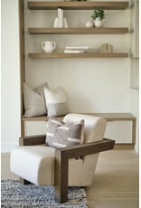 Sovereign Oatmeal Fabric Upholstered w/ Solid Wood Frame Accent Chair