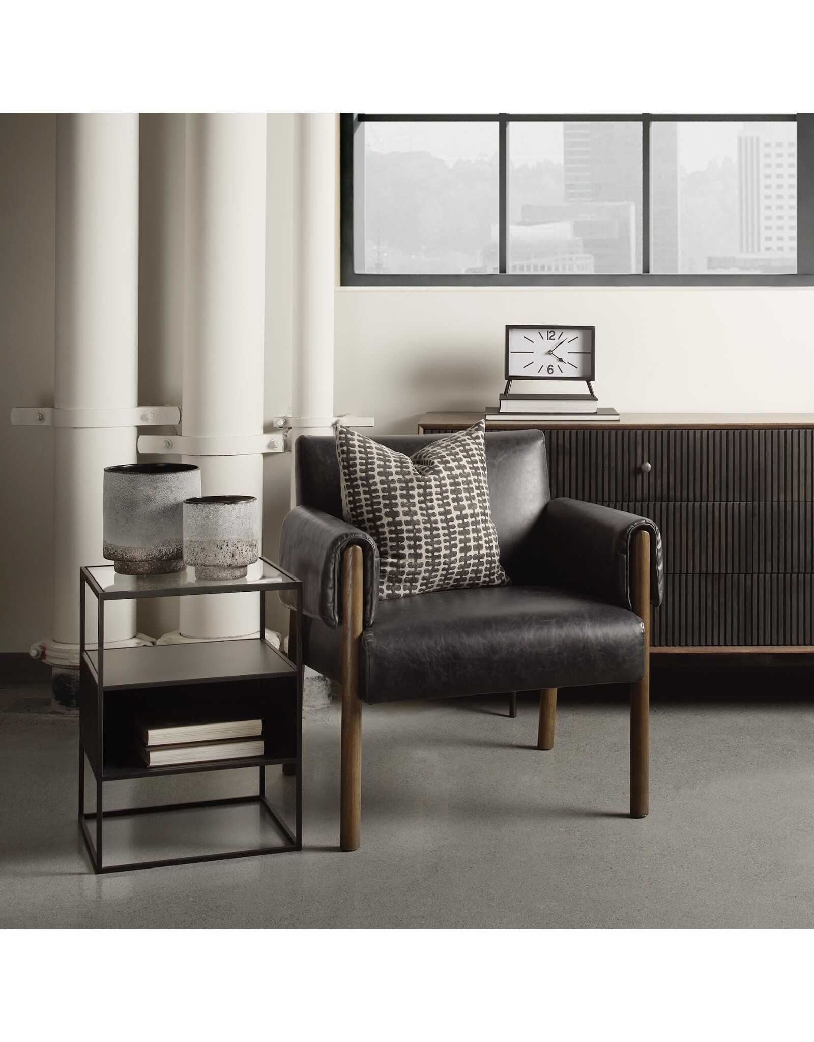 Ashton Black Faux Leather Accent Chair