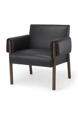 Ashton Black Faux Leather Accent Chair