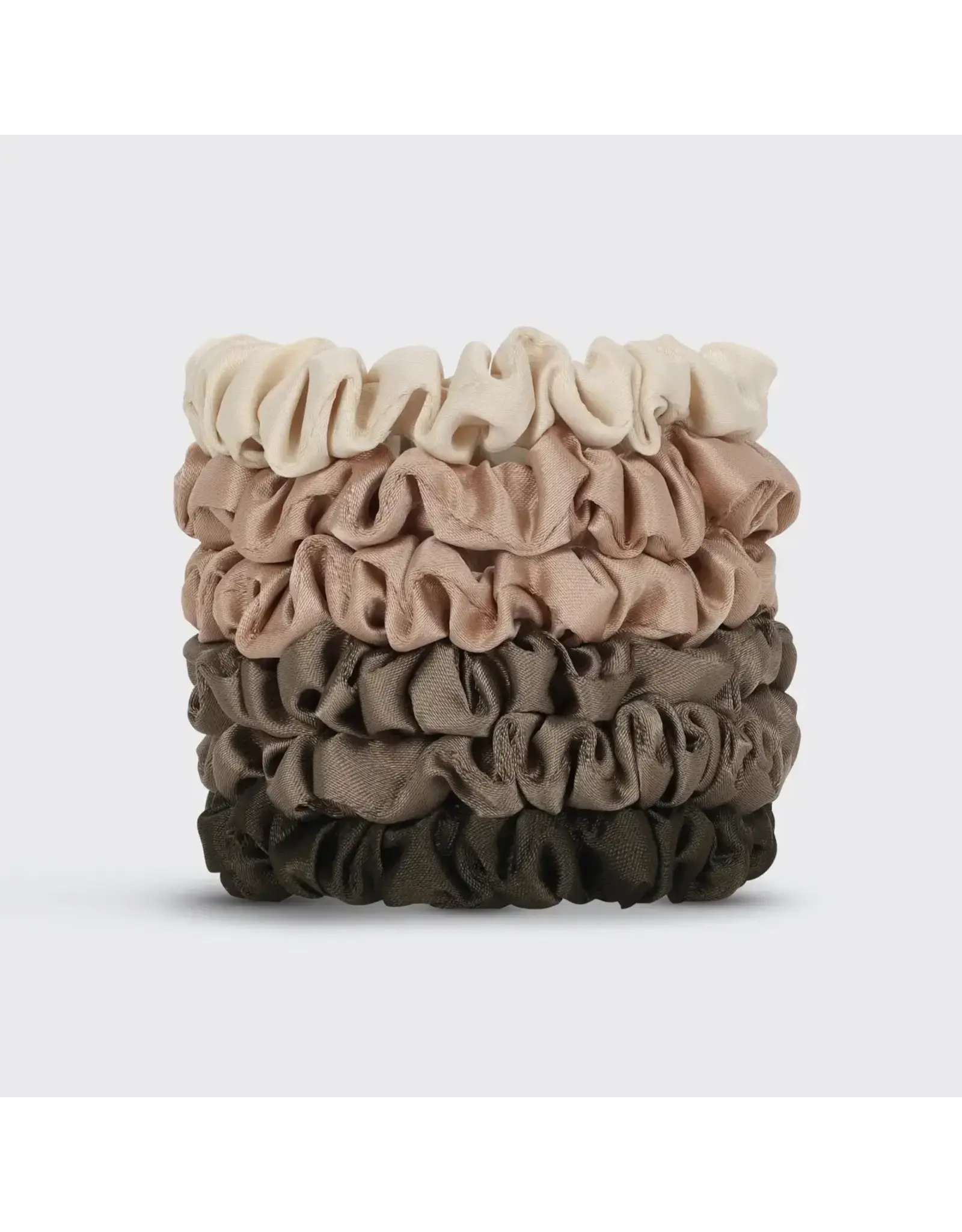 Ultra Petite Satin Scrunchies 6pc - Eucalyptus