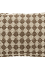 Check Weave Pillow, Brown 21x12