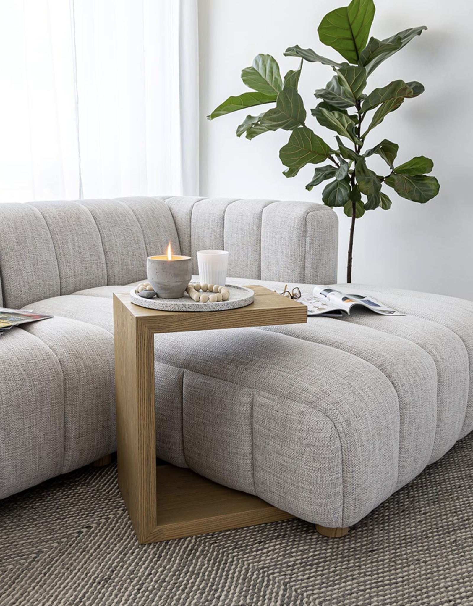 Envy 3 pc Sectional - LAF Chaise in Coconut
