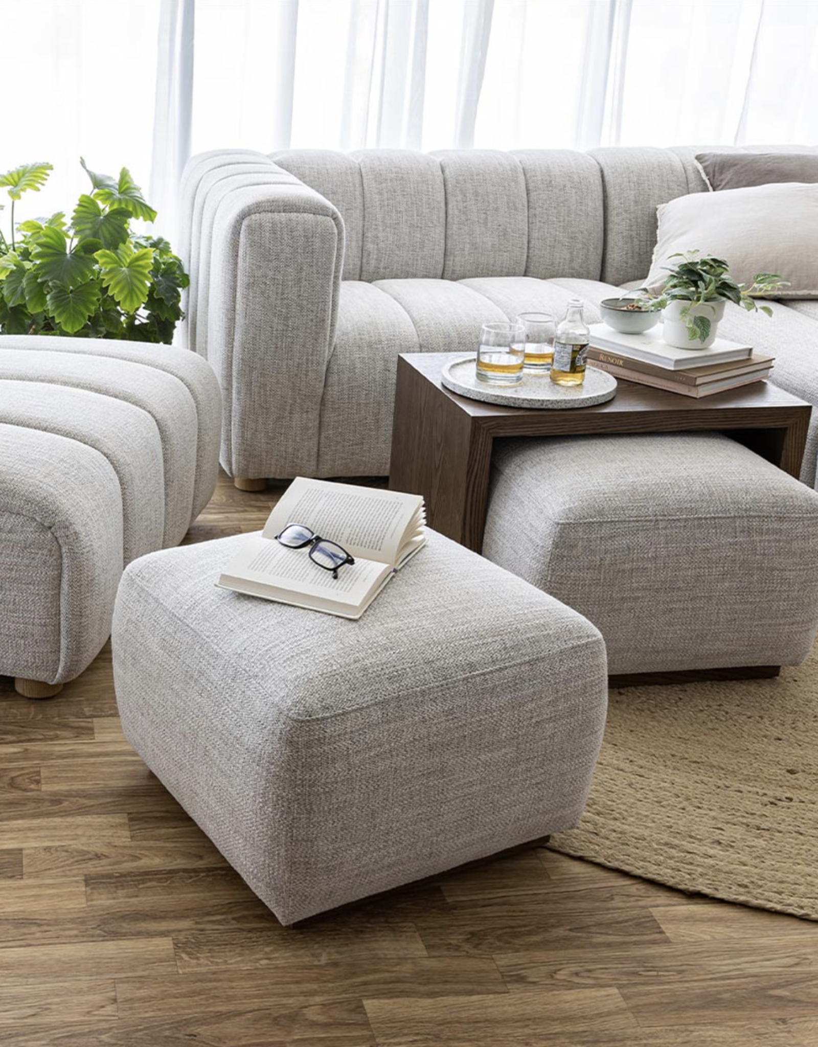 Envy 2pc Sectional RAF Chaise in Coconut