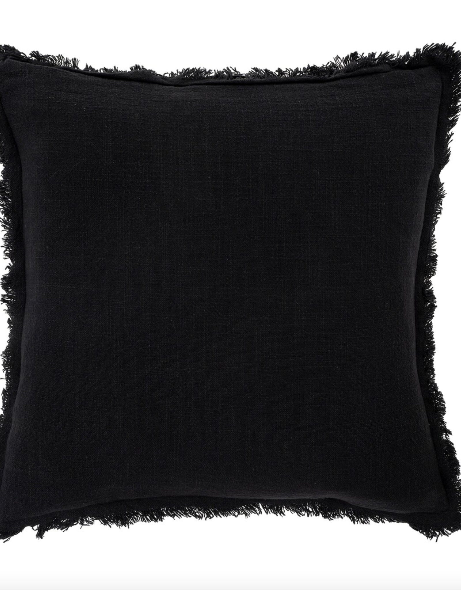 Frayed Edge Pillow, Black 20 x 20