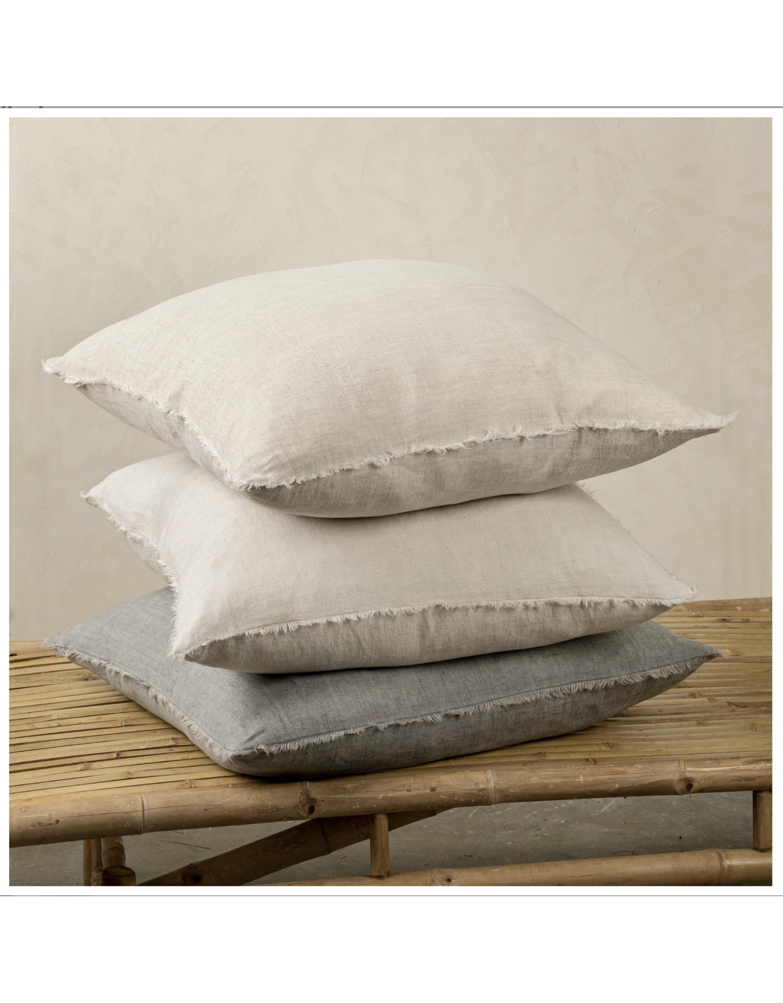 Lina Linen Pillow, Ivory 24x24