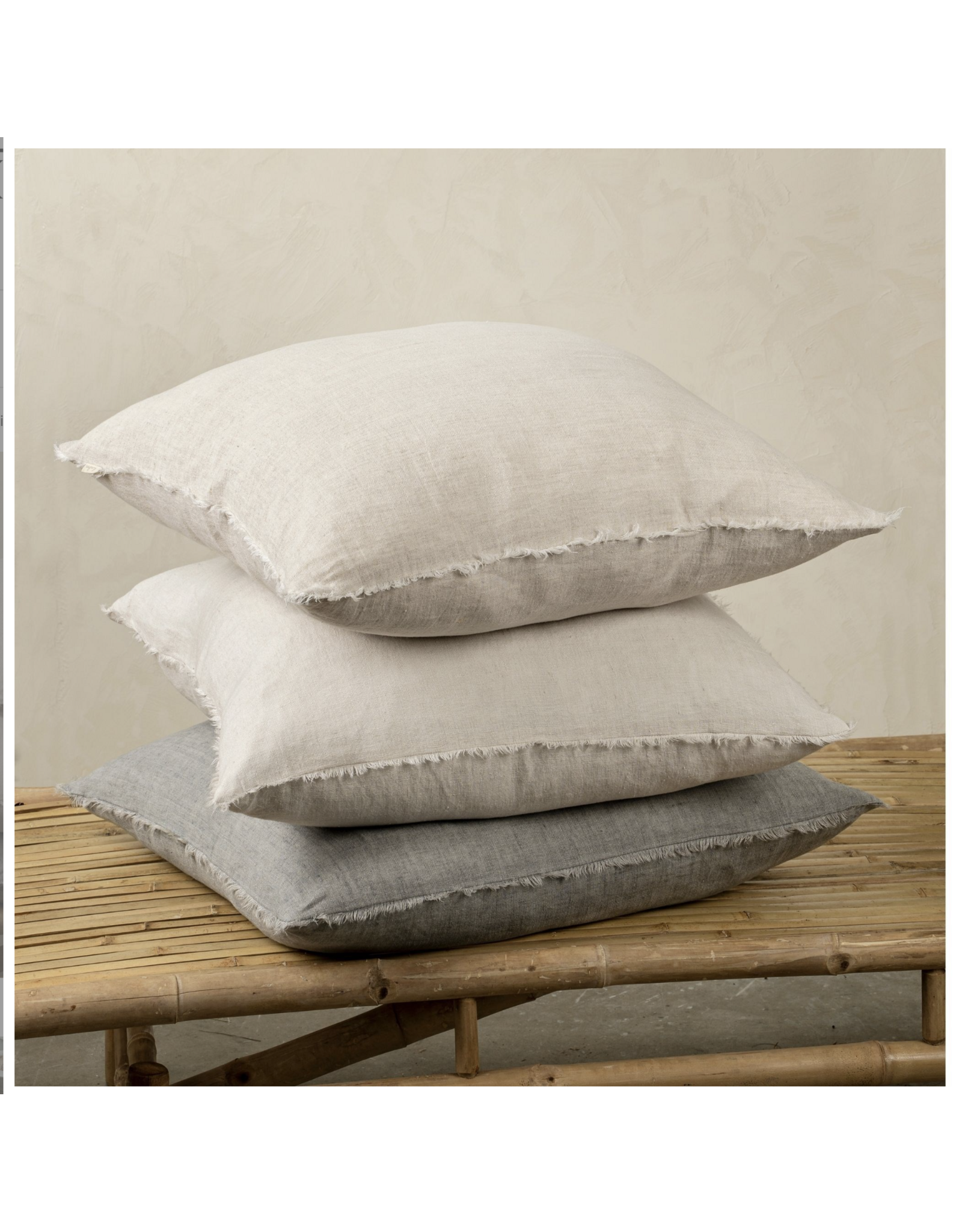Lina Linen Pillow, Grey 24x24