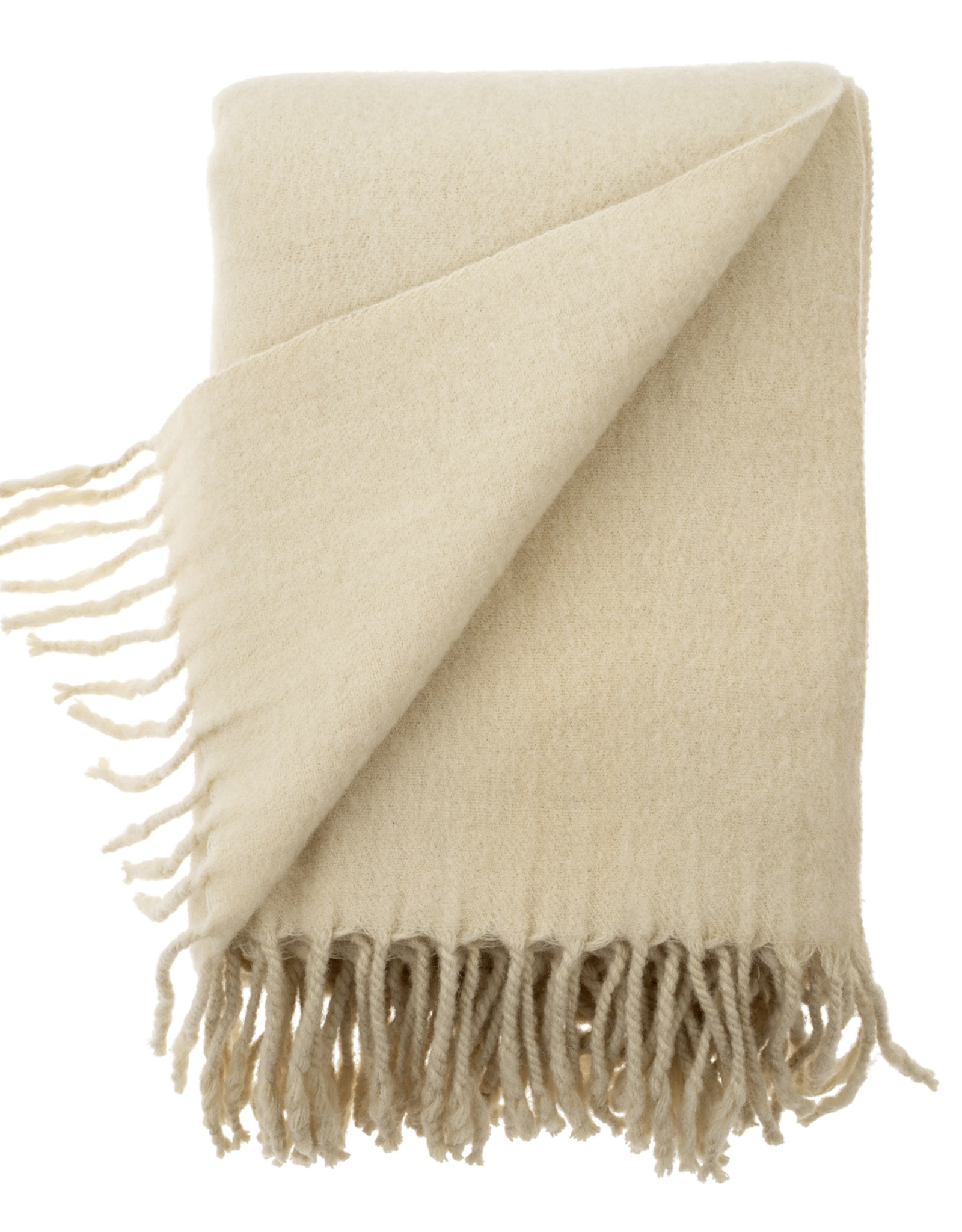 Alpes Merino Wool Throw, Cream