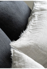 Lina Linen Duvet Set, Grey Stripe