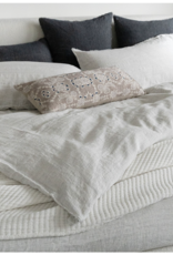 Lina Linen Duvet Set, Grey Stripe