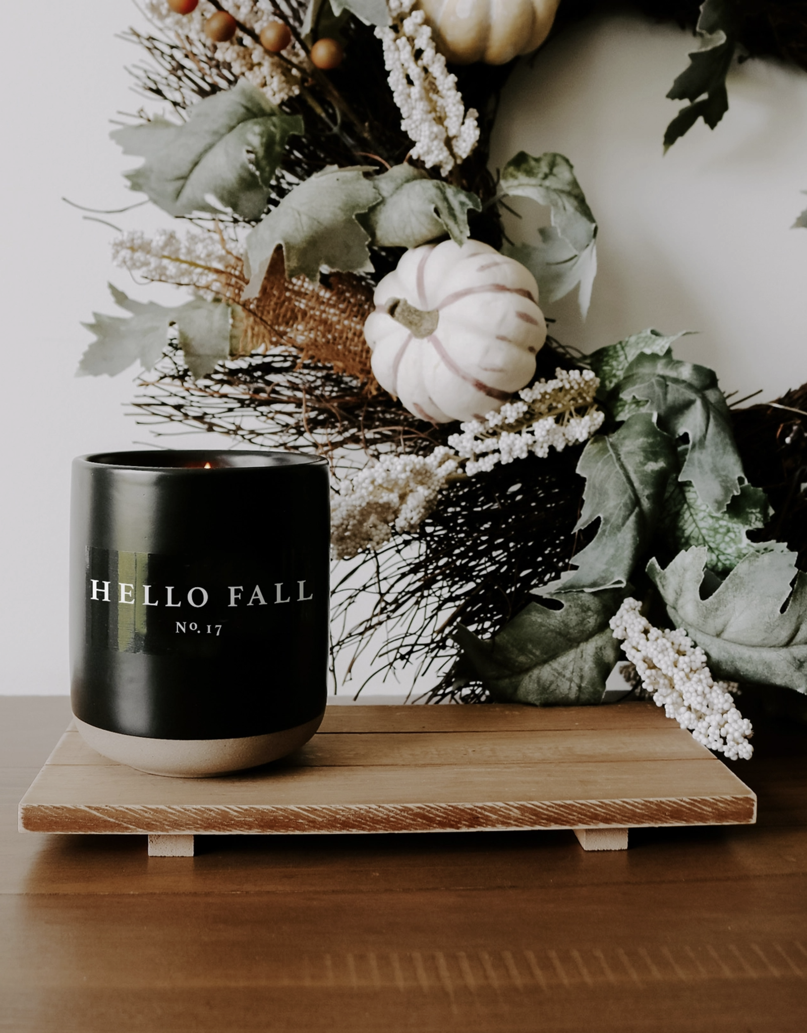 Hello Fall Candle,  Black