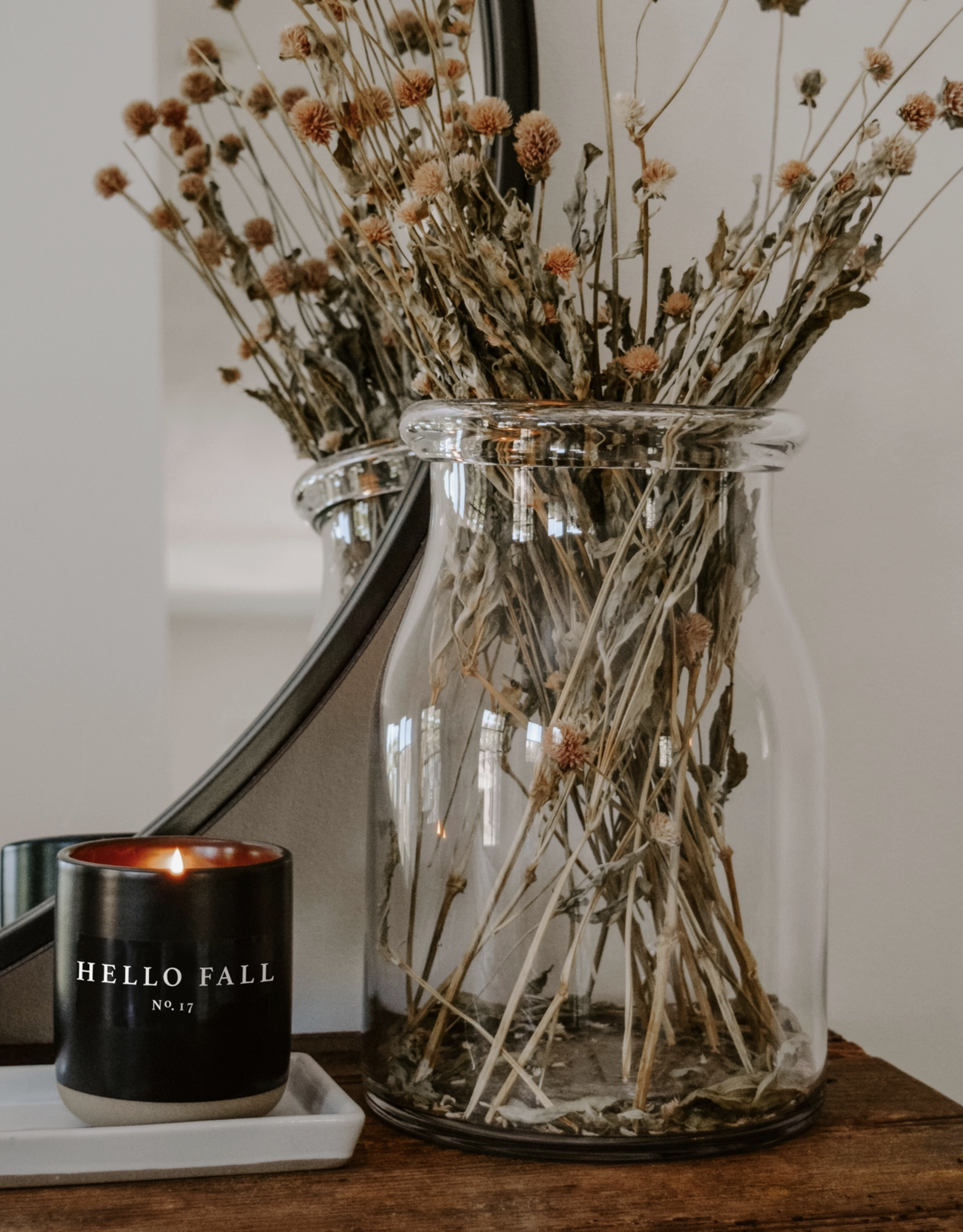 Hello Fall Candle,  Black