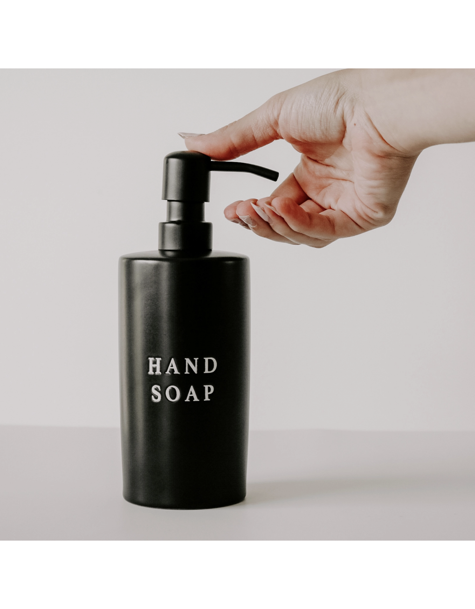 Black Stoneware Hand Soap Dispenser