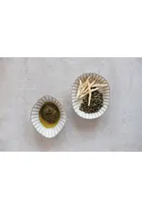 Stoneware Dish with Scalloped Edge, 2 Styles