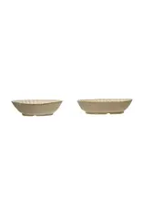 Stoneware Dish with Scalloped Edge, 2 Styles