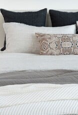 Lina Linen Pillow, Charcoal 24x24