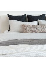 Lina Linen Pillow, Charcoal 24x24