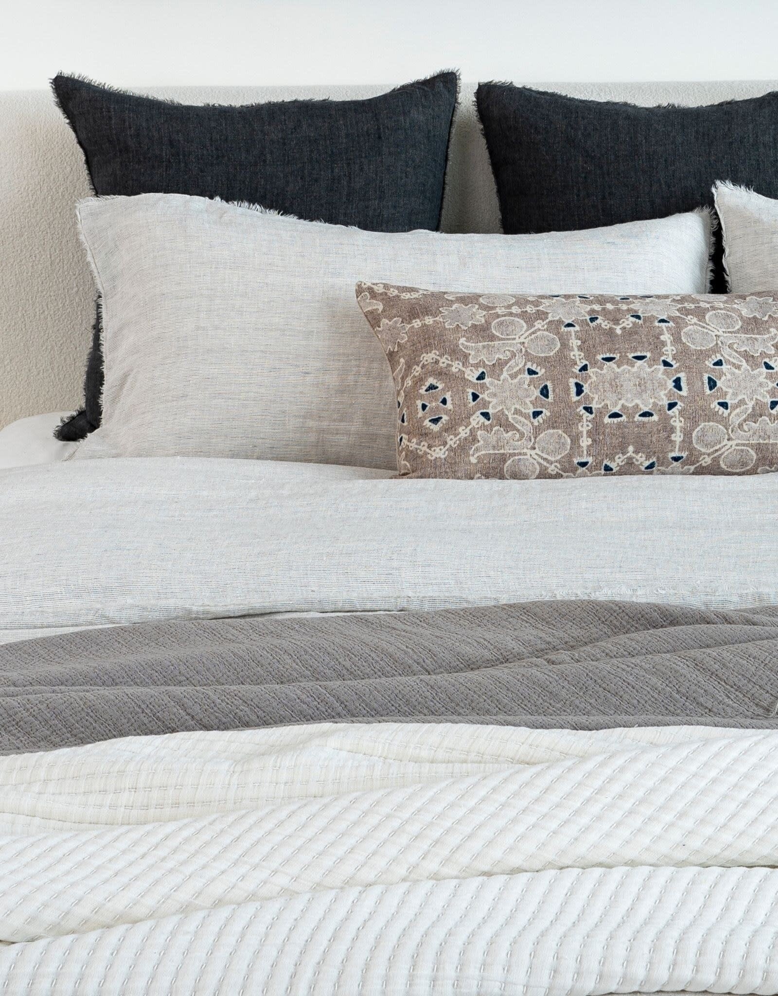 Lina Linen Pillow, Charcoal 24x24