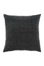 Lina Linen Pillow, Charcoal 24x24