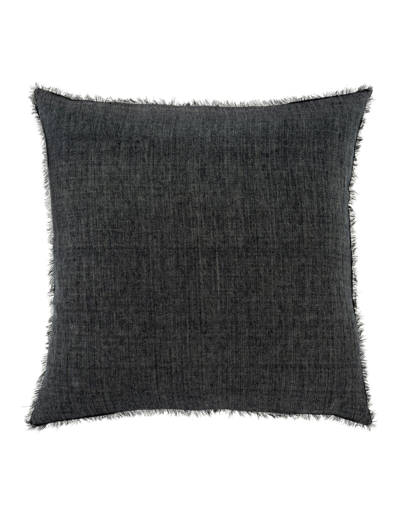 Lina Linen Pillow, Charcoal 24x24
