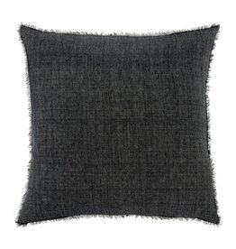 Lina Linen Pillow, Charcoal 24x24