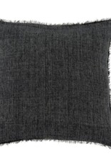 Lina Linen Pillow, Charcoal 20x20