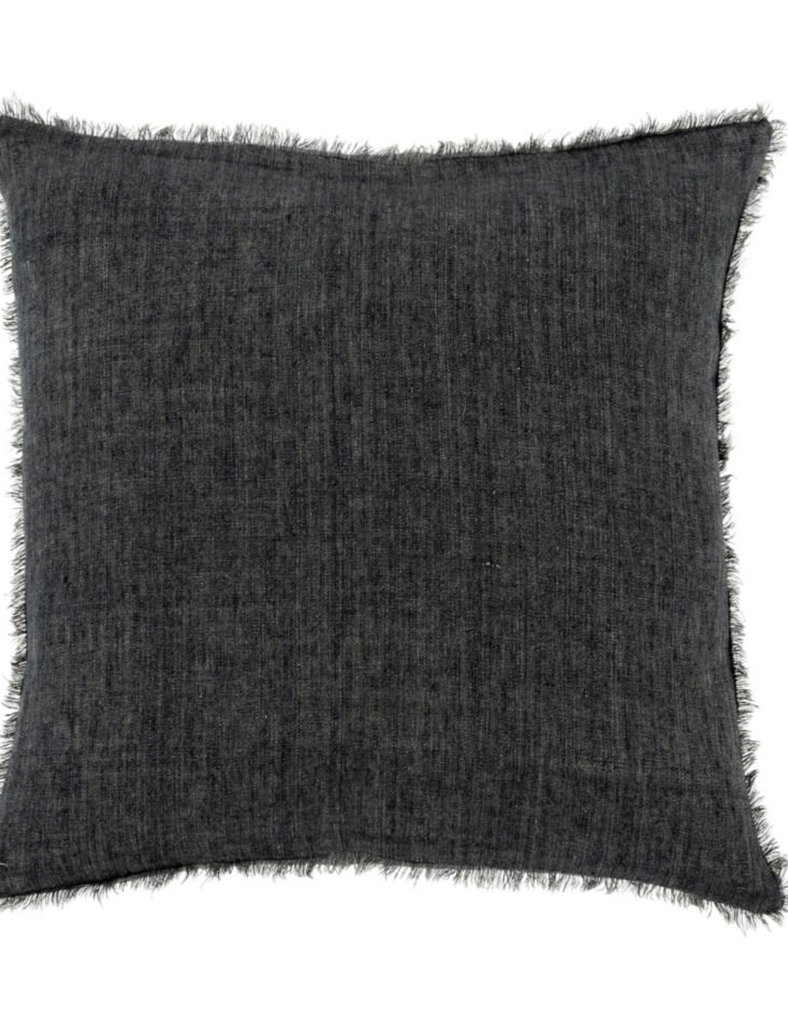 Lina Linen Pillow, Charcoal 20x20