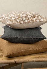 Lina Linen Pillow, Charcoal 20x20