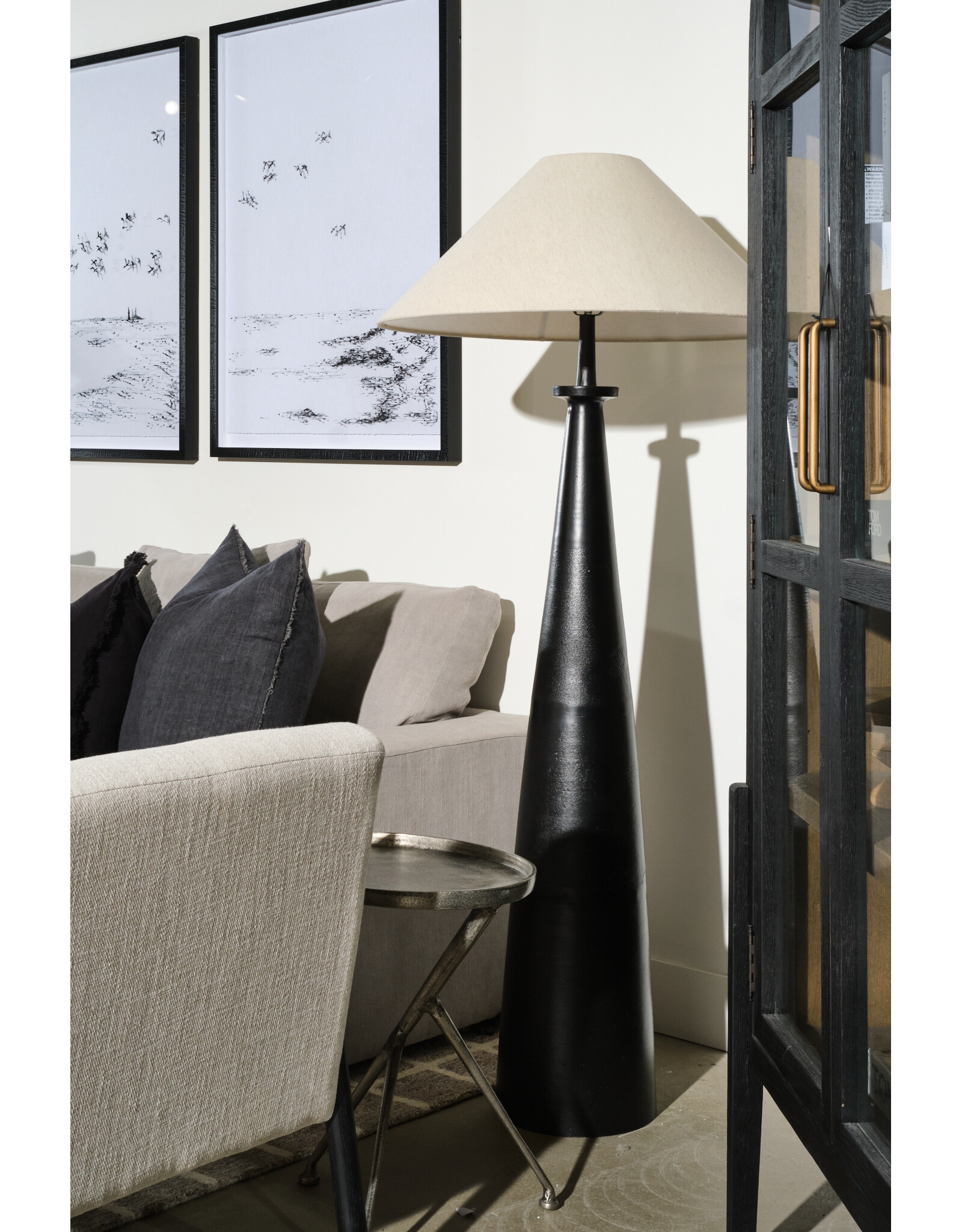 Innes Tapered Shade Floor Lamp, Matte Black