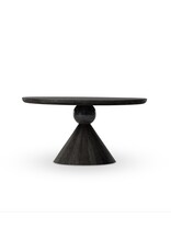 Bibianna Dining Table in Worn Black Marble