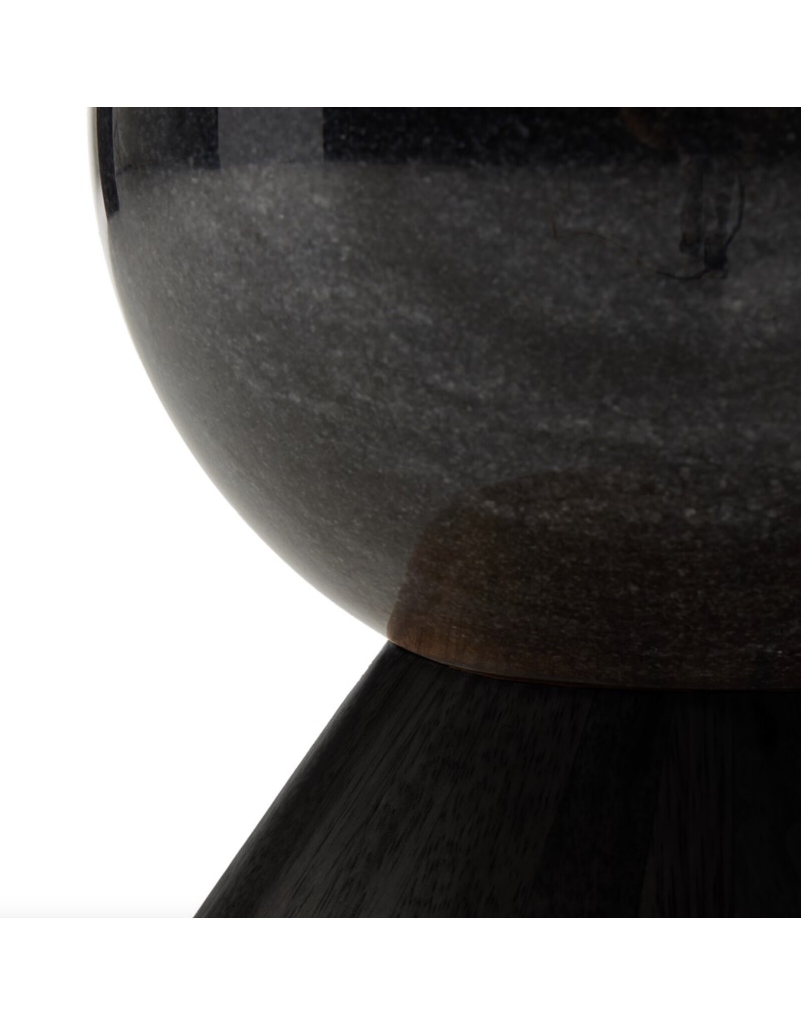 Bibianna Dining Table in Worn Black Marble