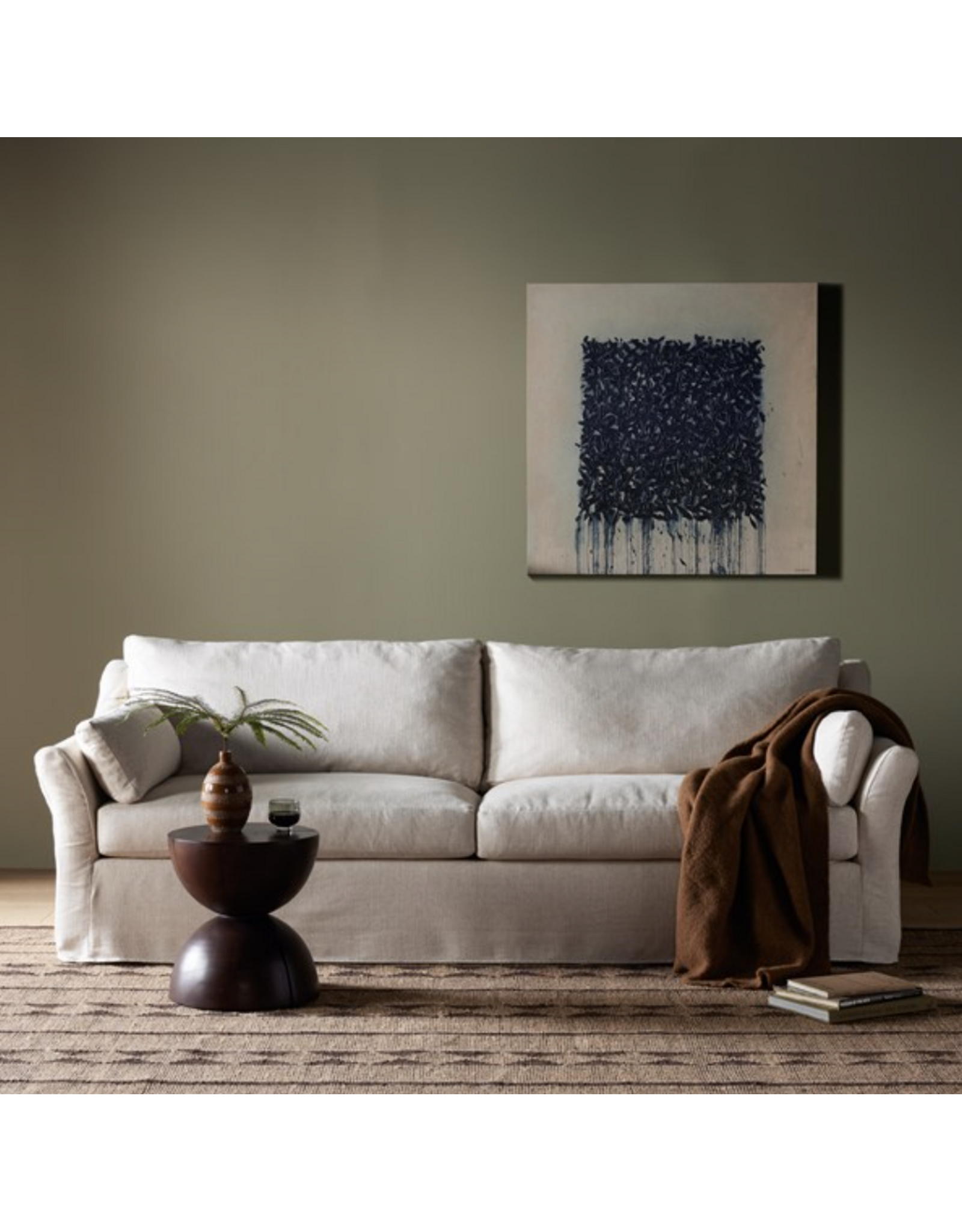 Delray Slipcover Sofa in Evere Creme-97"
