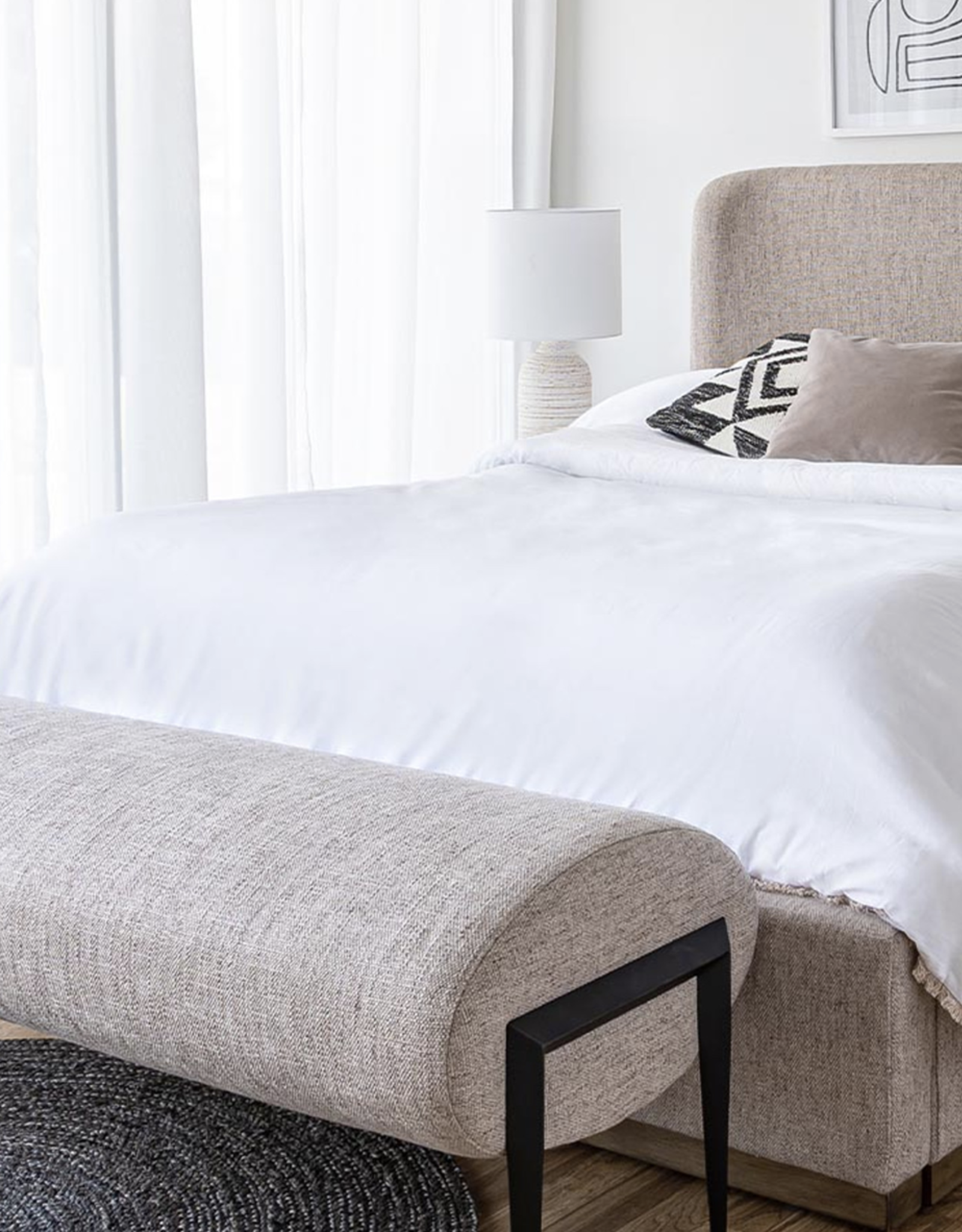 Faye King Bed Short - Perfect Taupe