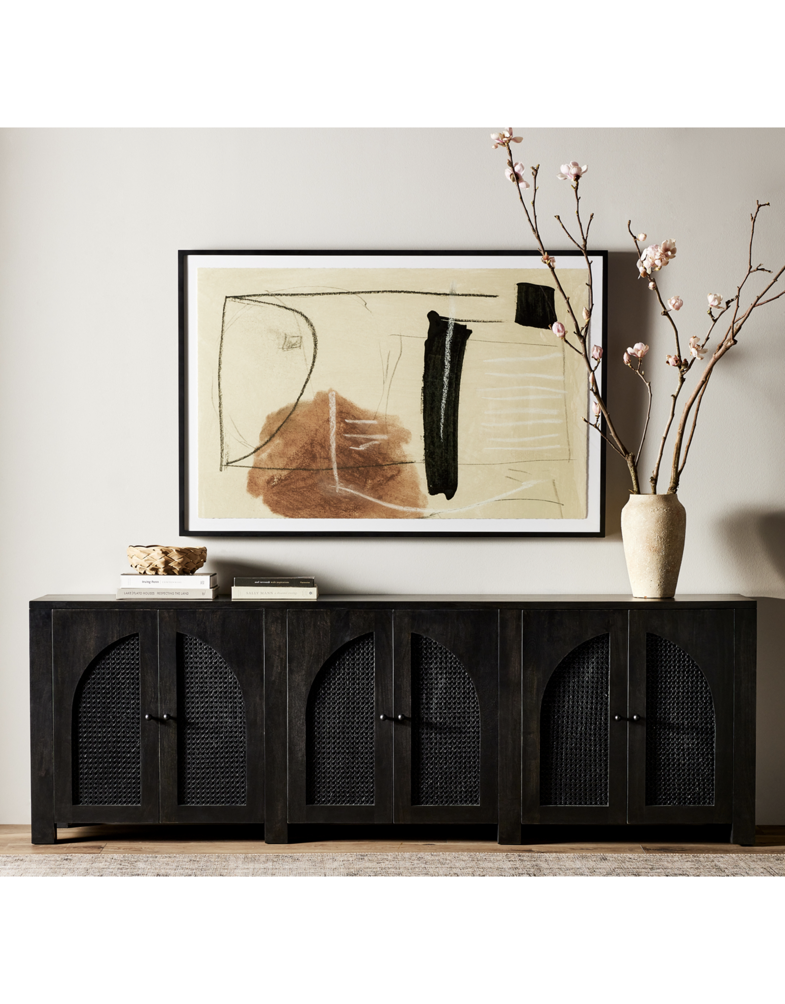 Tilda 6 Door Sideboard - Black Wash Mango