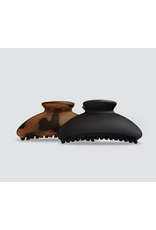 Recycled Plastic Medium Claw Clips 2pc - Black & Tort