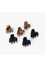 Recycled Plastic X-Small Claw Clips 6pc - Black & Tort