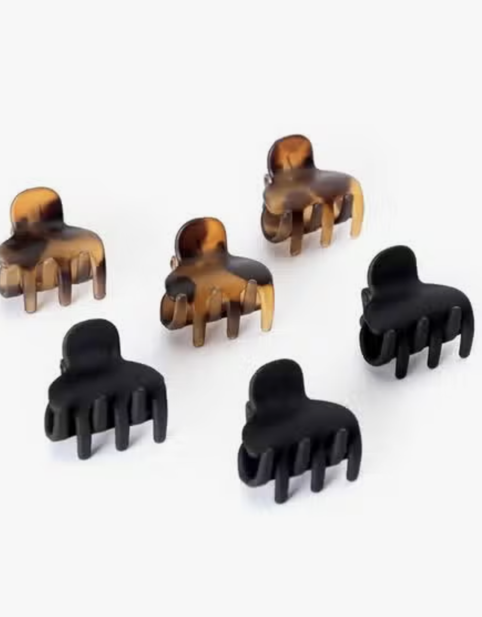 Recycled Plastic X-Small Claw Clips 6pc - Black & Tort