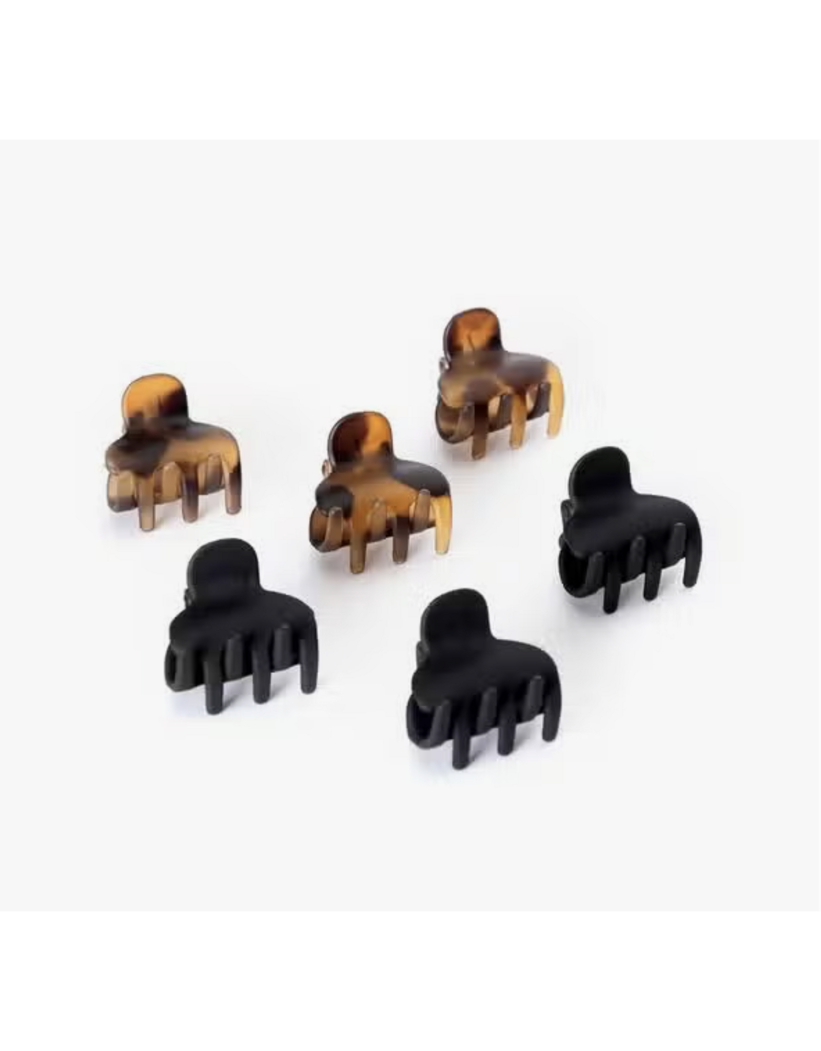 Recycled Plastic X-Small Claw Clips 6pc - Black & Tort
